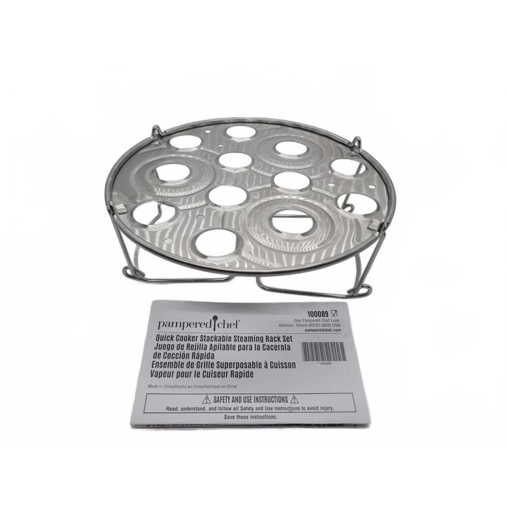 Pampered Chef Quick Cooker Stackable Steaming Rack Set - Picture 3 of 3